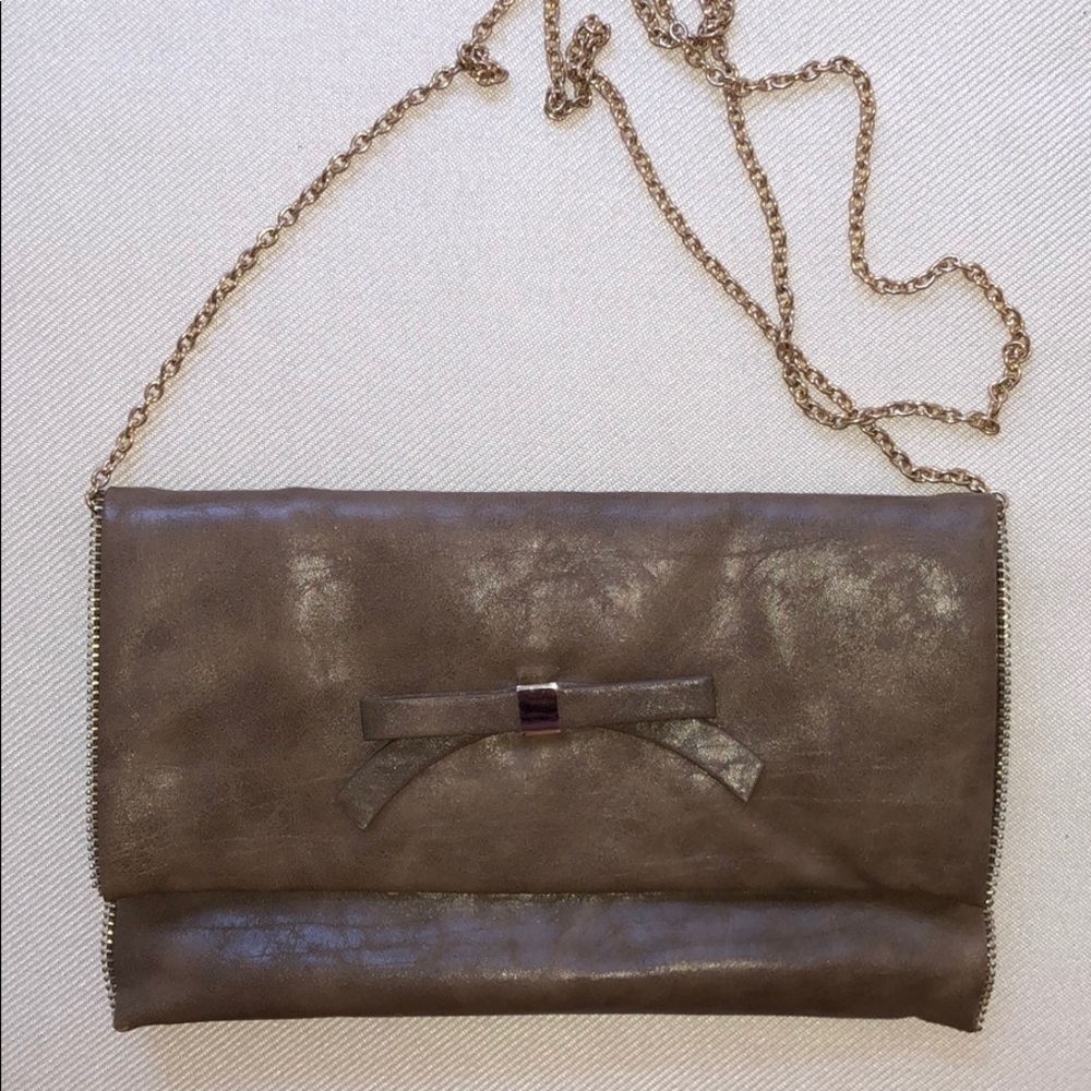 NWOT faux leather clutch / shoulder purse